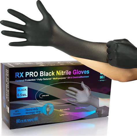 Raxwell Disposable Black Nitrile Gloves - Heavy India | Ubuy