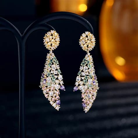 Elegant Multi coloured Crystal Earring – Nia