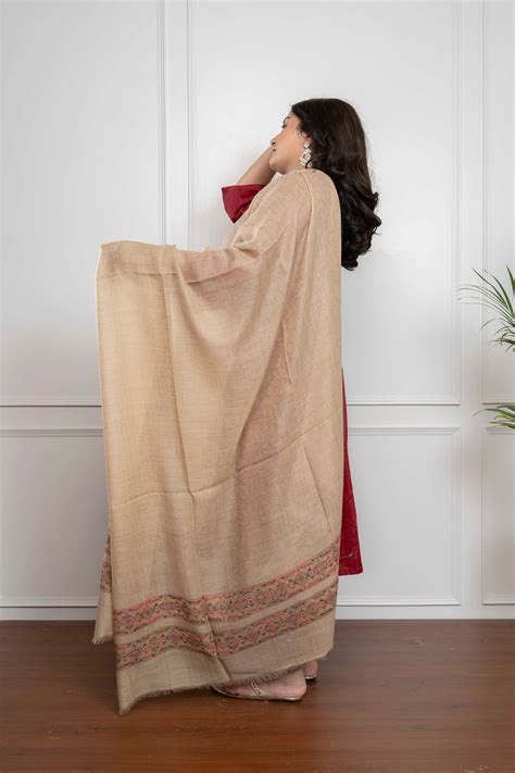 Tooshi Kani Border design Wool Silk Blend Shawl
