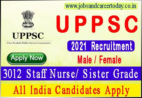 UPPSC Recruitment 2021 | 3012 Staff Nurse & Sister Grade Posts | Apply ...
