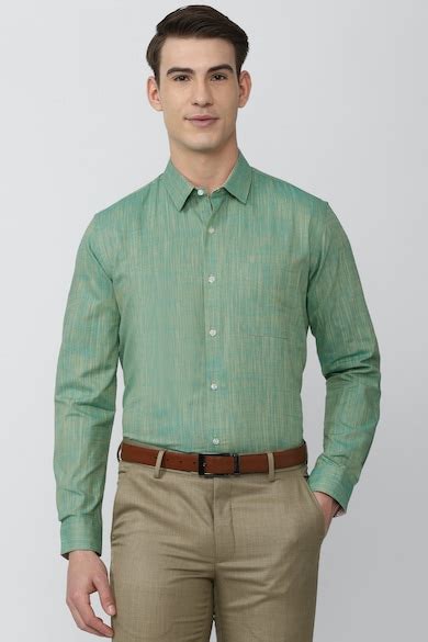 Buy Men Green Regular Fit Full Sleeves Formal Shirt Online - 734643 ...