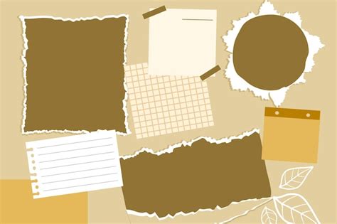 Photo collage template with ripped scrapbook | Premium Vector