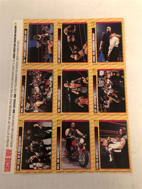 WWF WWE 1997 uncut wrestling trading cards sheet. India | Ubuy