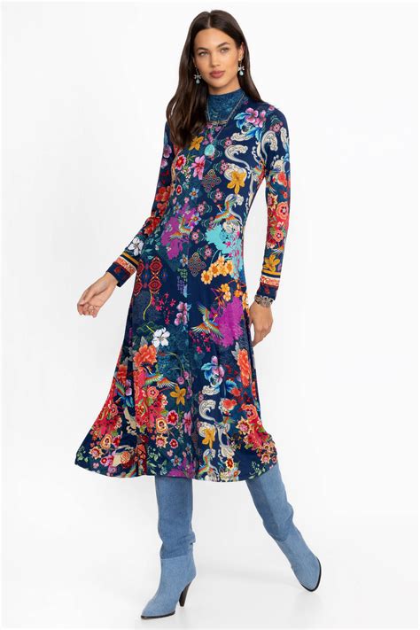 Buy THE JANIE FAVORITE SEAMED MOCK NECK DRESS | Johnny Was