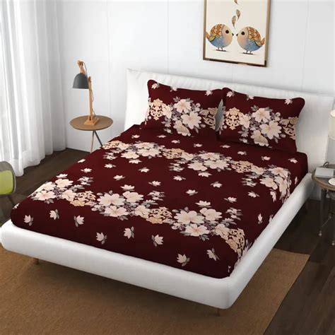 Wellnest 220TC Heavy Elastic Fitted 100% Cotton Feel Printed King Size ...