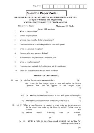 QP-OOPS-CS3391 - QUESTION PAPER - Reg. No. : B.E./B. DEGREE ...