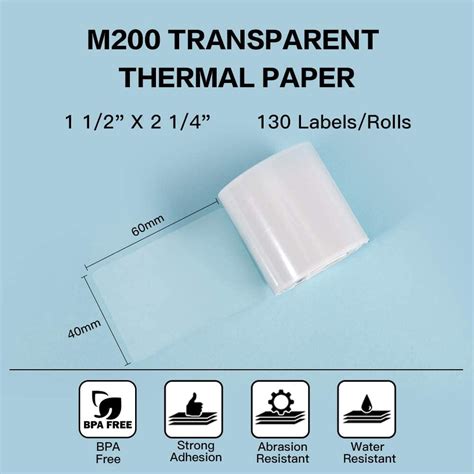 Buy Phomemo 3 Roll Transparent 1.2 X 1.8 (40mm x 60mm) Multi-Purpose ...