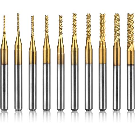 Probots 10pcs MechX Fishtail End Mill with Titanium Coating CNC Router ...