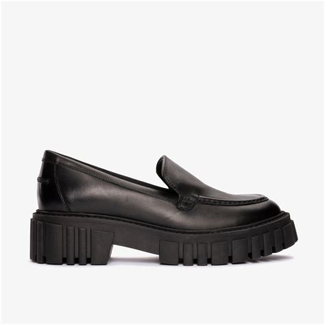 Womens Page Loafer Black Leather Shoes Loafers Slip Ons | Clarks Outlet