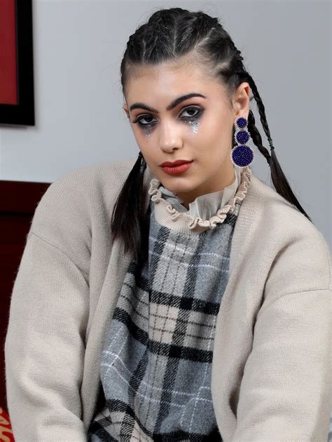 Buy Navy blue triple rounded statement earrings Online. – Odette