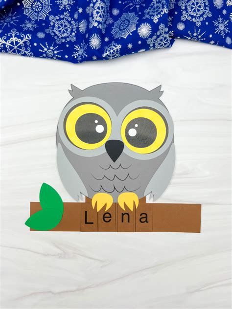 Snowy Owl Name Craft For Kids [Free Template]