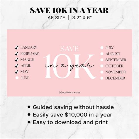 10k Printable Savings Challenge Bundle, Save 10000 a Year, 10k Savings ...