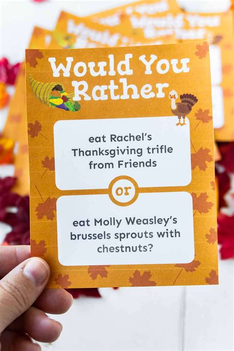 50+ Free Printable Thanksgiving Would You Rather Questions