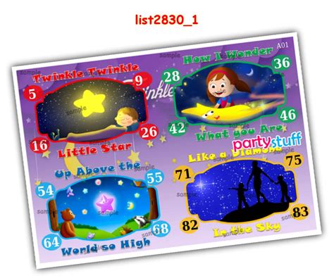 Rhyme Poem theme designs in Tambola Housie, Paper Games, Cards