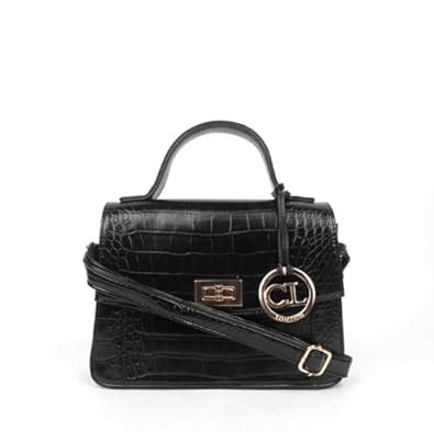 Buy Carlton London Black Croc-Embossed Sling Bag at Amazon.in