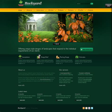 BACK YARD后院-郁郁葱葱的园林绿化公司网站页面设计 - 网页设计