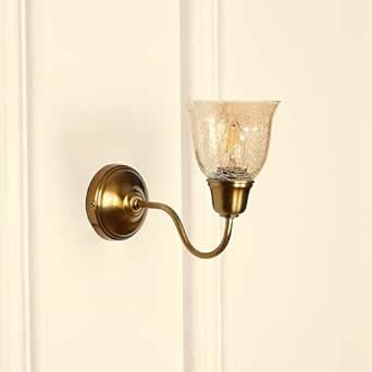 Divine Trends Wall Lamp/Wall Light Antique Brass Finish with Cup Glass ...