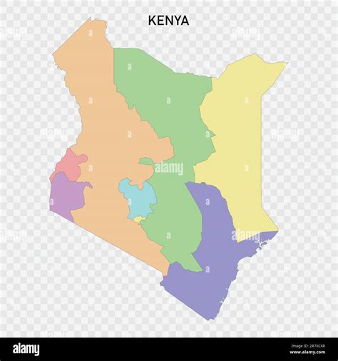 Isolated colored map of Kenya with borders of the regions Stock Vector Image & Art - Alamy