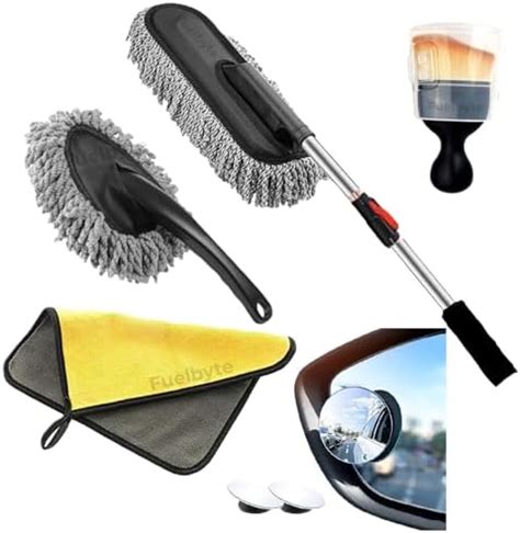 Fuelbyte 5 PCs Microfiber Car Duster with Long Handle Car Cleaning ...