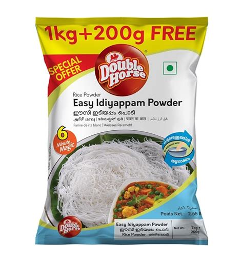 Double Horse Easy Idiyappam Powder 1Kg + 200g free | Rice Flour ...