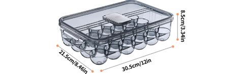 Buy GLIVE (LABEL) 24 Grids Egg Holder Transparent Egg Tray Storage Box ...