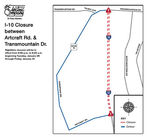Three-Night Closure of Portion of I-10 Required as El Paso Electric Upgrades Energy Delivery System