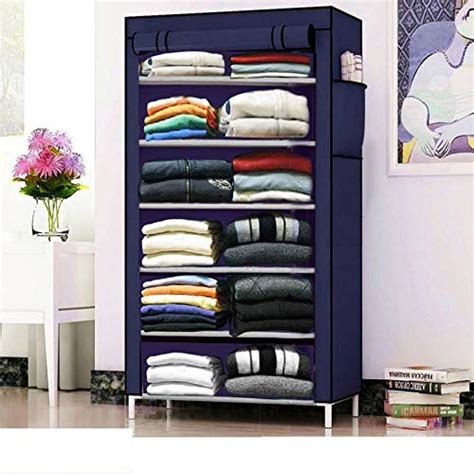 Glancestore Metal Collapsible Bedroom Wardrobe Organiser with 6 Layer ...