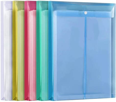 True-Ally 10 Pack A4/Legal Top Opening Document File Bag, Colored ...