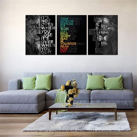 Buy Motivational Office Wall Art Inspirational Canvas Wall Art Hustle ...