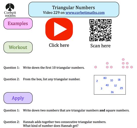 Image result for Triangular Numbers Worksheet.pdf