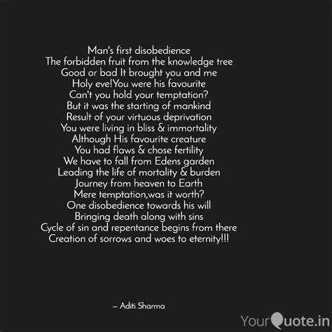 Man's first disobedience ... | Quotes & Writings by Aditi Sharma ...