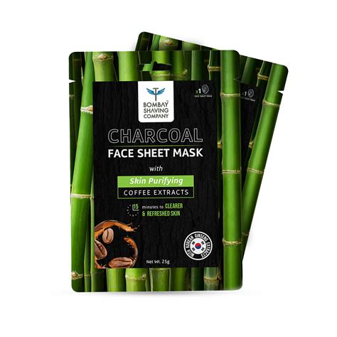 Buy Charcoal Face Sheet Mask (Pack of 2) | Bombae