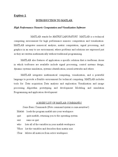 Image result for MATLAB PDF Templates