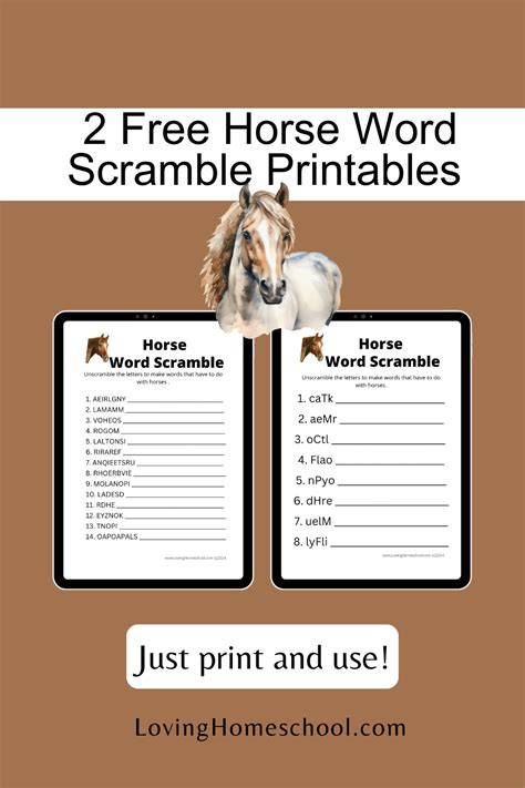 Horse Word Search Printables - LovingHomeschool.com