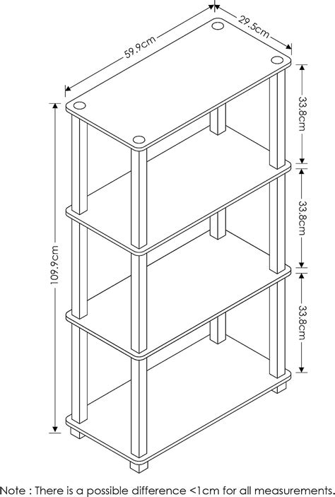 Buy Furinno Turn-N-Tube 4-Tier Multipurpose Shelf Display Rack, Square ...