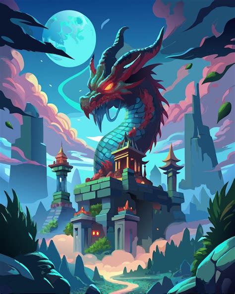 Dragon poster flyer vector design | Premium AI-generated vector