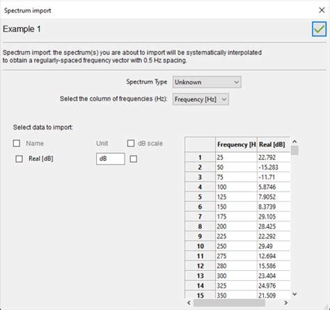 Importing a Spectrum