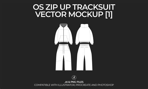Oversized Zip up Tracksuit Vector Mockup – Streetwear Tech Pack (AI ...