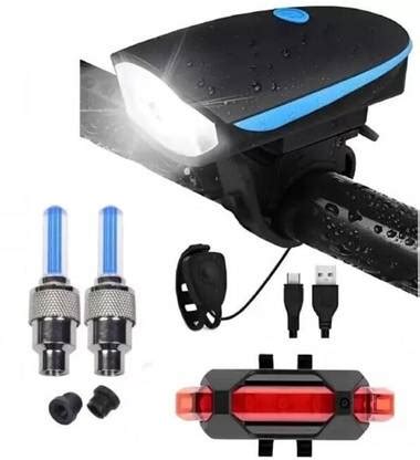 GJSHOP Rechargeable Premium Cycle Front, Rear & Valve Light and with ...