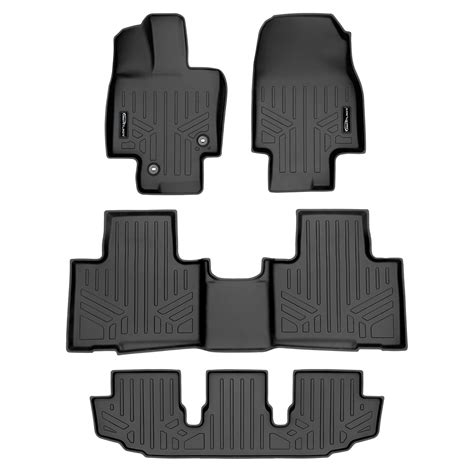 SMARTLINER Floor Mats 3 Row Liner Set Black Compatible With 2020-2022 ...