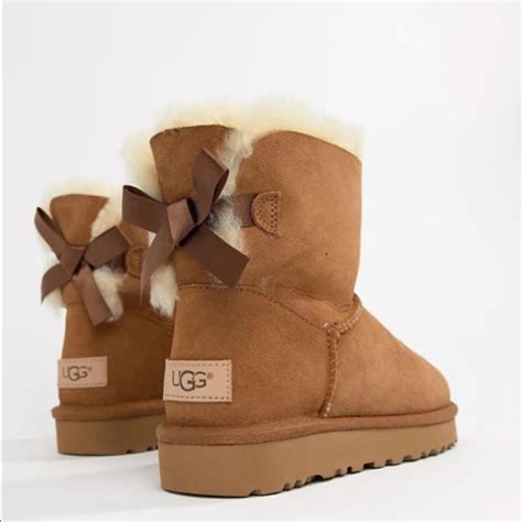 NEW UGG Bailey Bow Boots 9 Chestnut Brown mini win | Ugg boots with ...