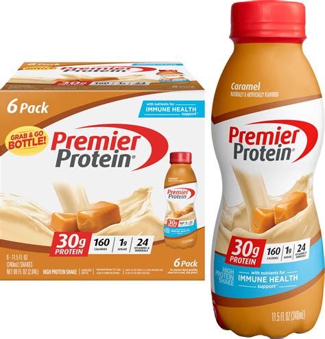 Amazon.com: Premier Protein Shake, Caramel, 30g Protein 1g Sugar 24 ...
