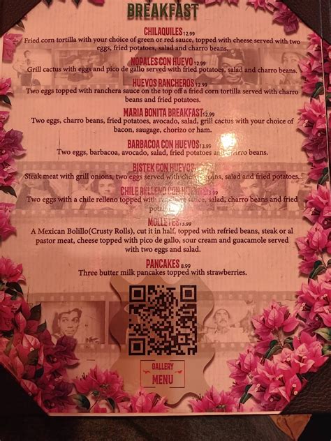 Menu at Maria Bonita Mexican Grill restaurant, Hobbs