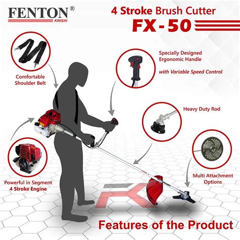 Buy Fenton Krishi 50CC Prime SP Brush Cutter – 4-Stroke Heavy-Duty ...