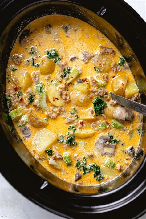 Crock-Pot Tuscan Sausage Soup Recipe – Slow Cooker Sausage Soup Recipe ...