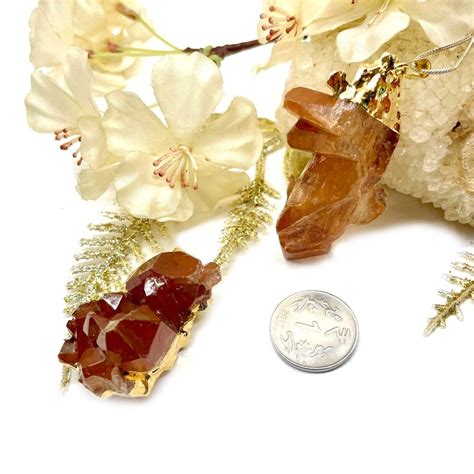 Buy Tangerine Quartz Cluster Pendants online - Talk to Crystals