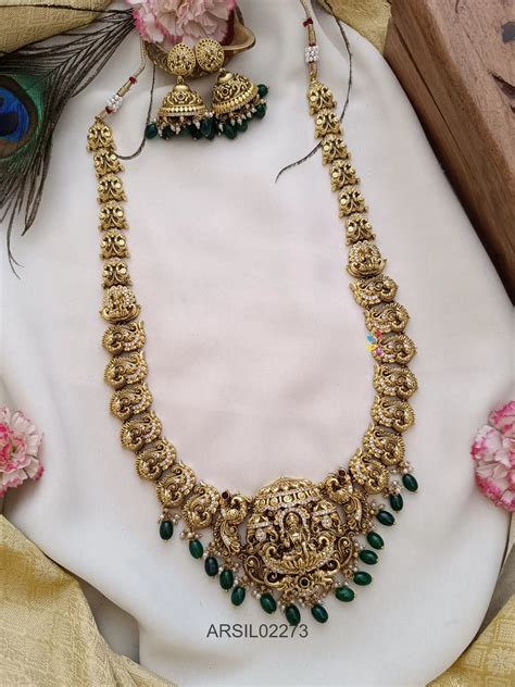 Antique Bridal Green Bead Drop Haram – Arshis