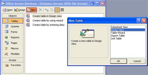MS Access CreateTable 的图像结果