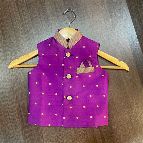 Purple Paithani Butta Modi Jacket For Boys – MEEMORA