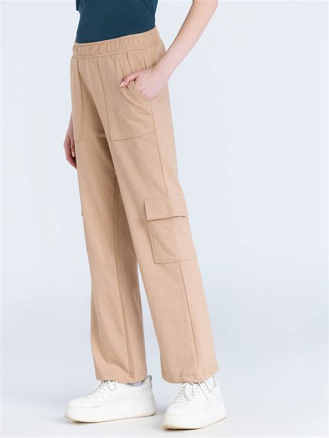 Beige Wide Cargo Joggers – CAVA Athleisure Pvt Ltd
